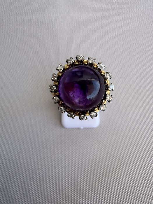 Inel din aur, ametist si diamante