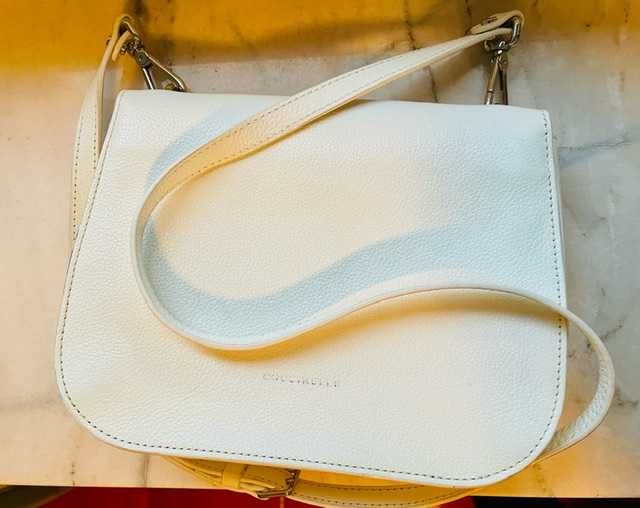 geanta Coccinele alba din piele