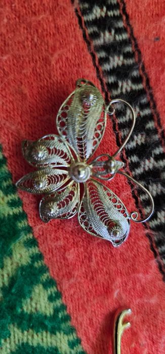brosa fluture din argint lucrata manual + bonus