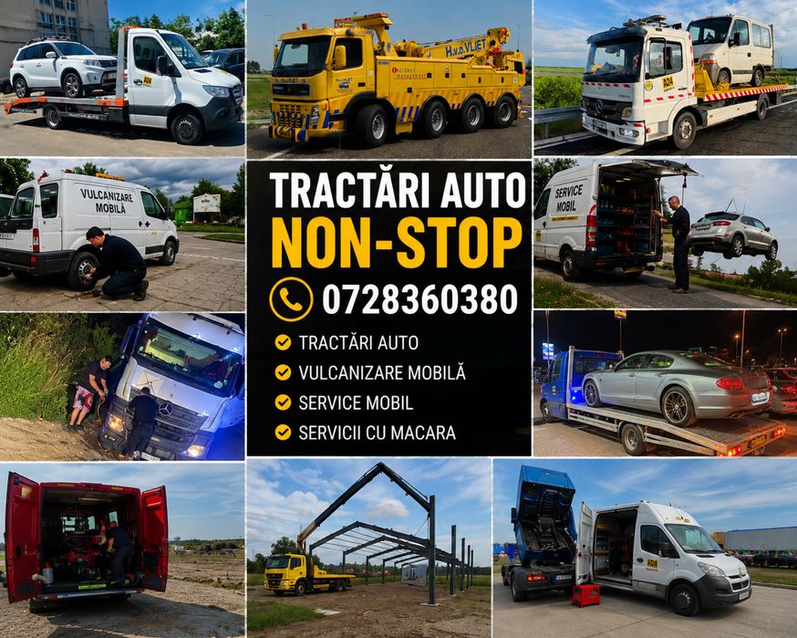 Tractari Auto Vulcanizare Mobila Service Mobil Servicii Macara