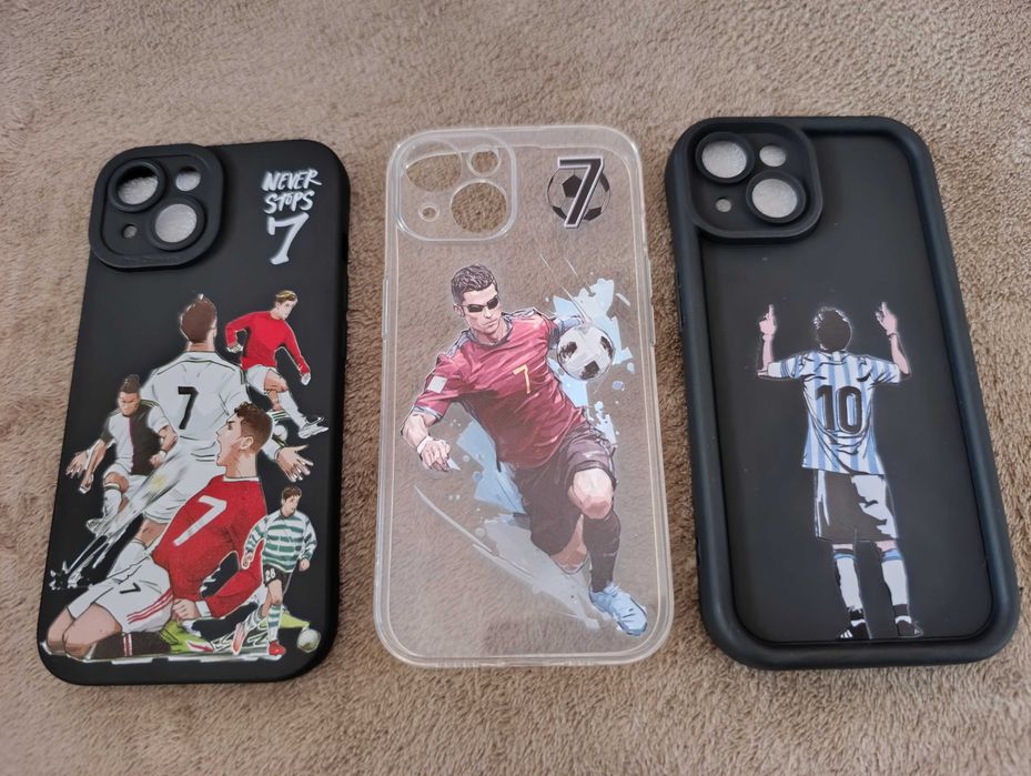 Кейс за телефон  iPhone 15 Меси Роналдо калъф с футболисти