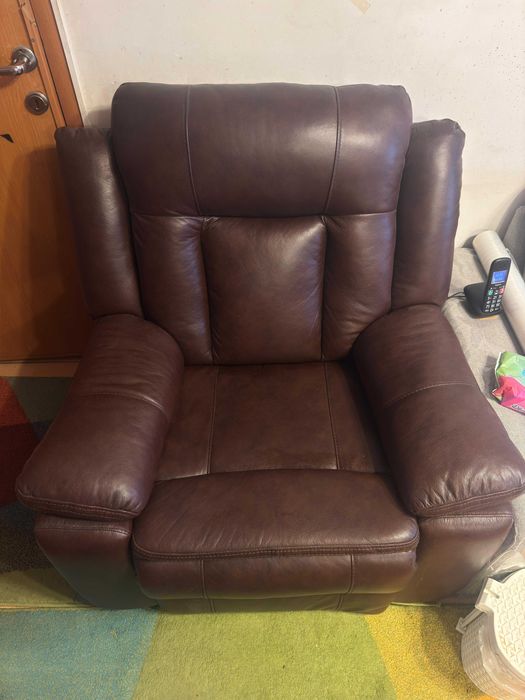 Fotoliu culoare maro  din  piele naturala