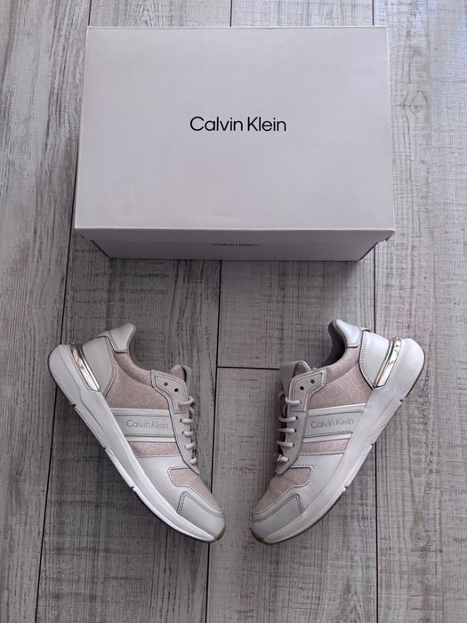Модерни маратонки Calvin Klein ЕСТЕСТВЕНА кожа