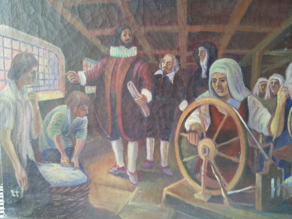 Продавам антикварна картина Средновековни крепостни мотиви 4