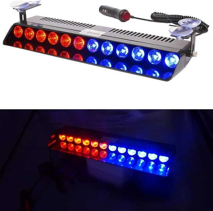 Сигнална лампа полицейска за стъкло 12 LED