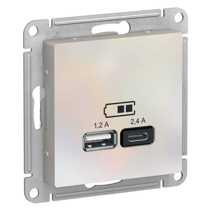 Schneider Electric. AtlasDesign. Розетка USB A+С. В цветах.