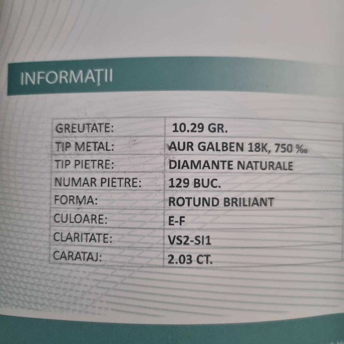 Inel aur 18ct cu diamante naturale