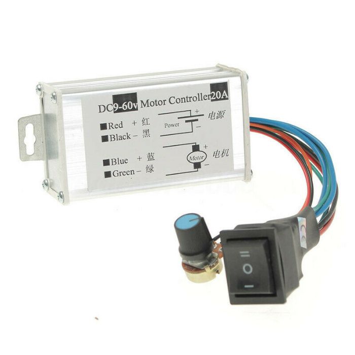 Regulator de turatie motor cc PWM 20A 9-60V -Schimbare sens. Nou!