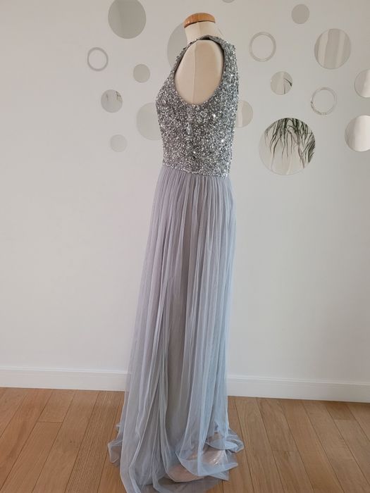 Rochie ocazie cu paiete si tulle lunga 38