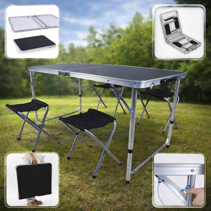 Сгъваема къмпинг маса с 4 стола