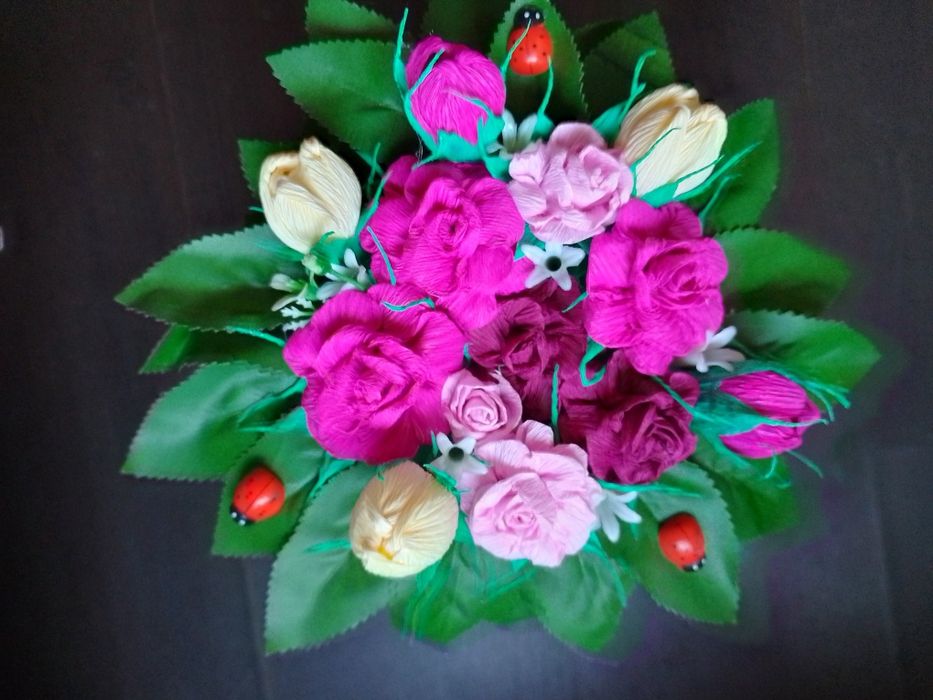 Букет цветя ръчна изработка