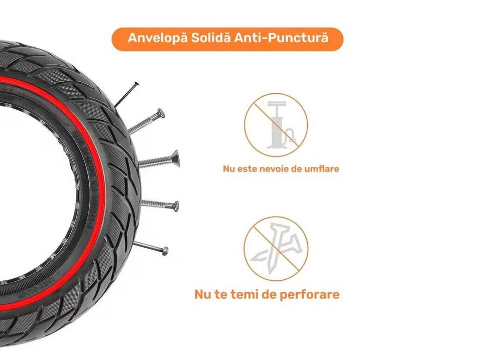 Cauciuc plin anvelopa 10x2.50 trotineta electrica - Nou - Garantie