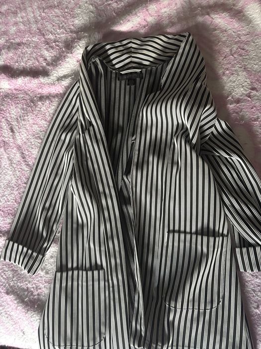 Sacou/Blazer lejer cu dungi alb negru
