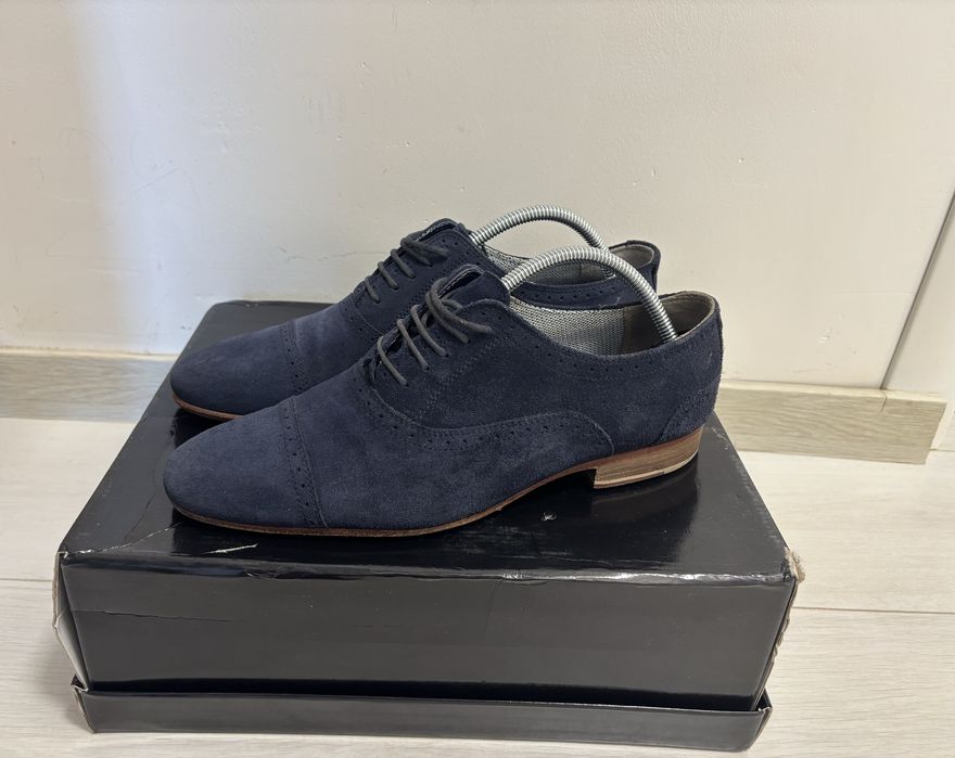 Pantofi piele naturala intoarsa - eleganti, Zara Man, marimea 42