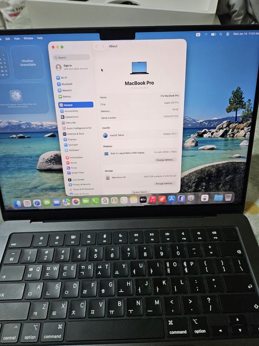 MacBook Pro M3 Pro 14 dyum spaceblack (18GB/512GB) full box sotiladi