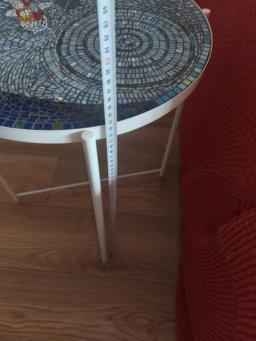 Masă Mozaic cu Pește Koi (Unicat, Lucrată Manual, cimentată)