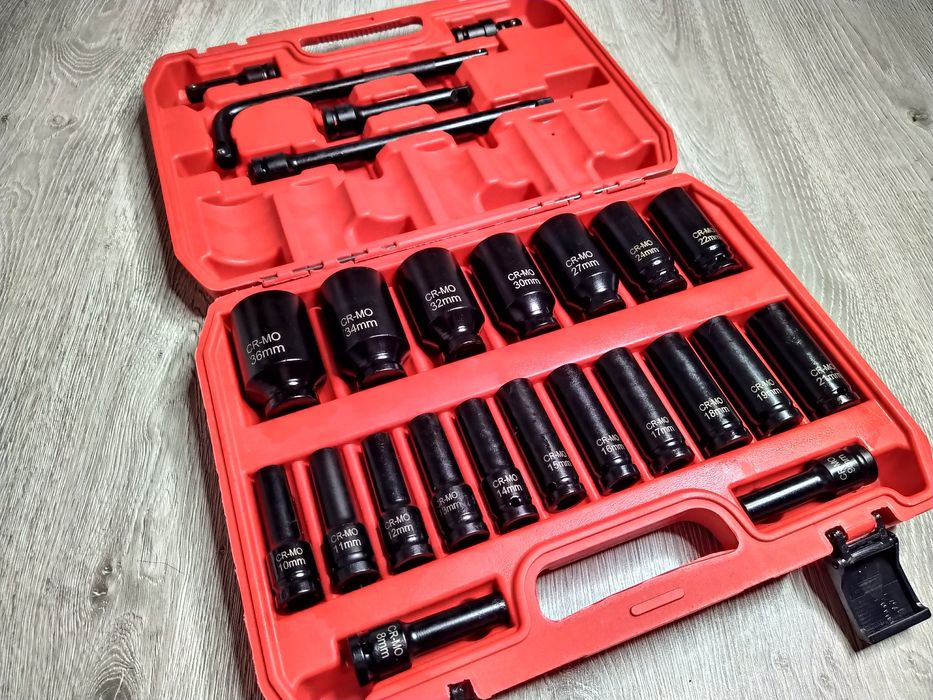 Trusa chei tubulare de impact lungi 25 piese, 8-36mm, 1/2