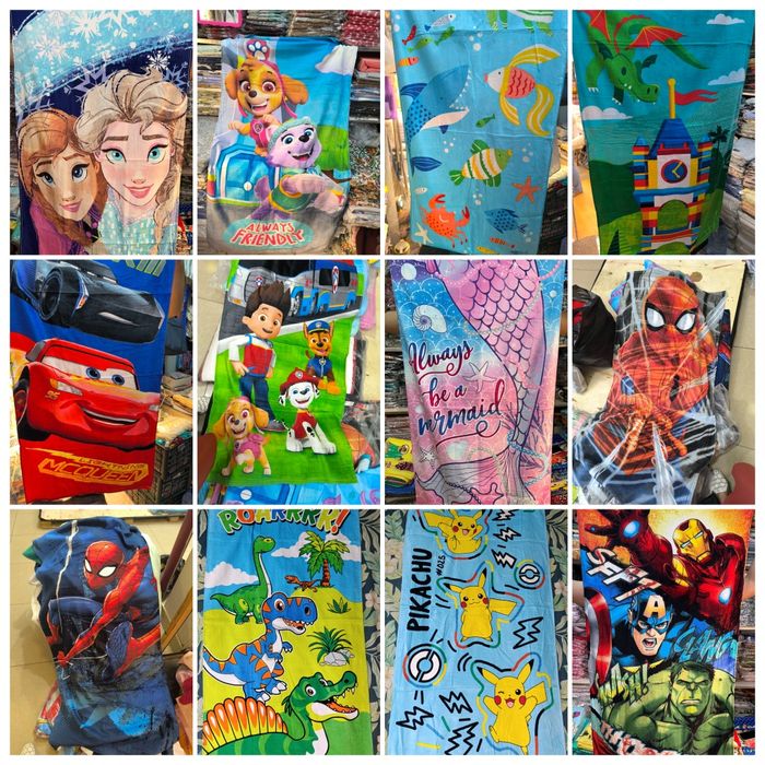 Полотенца пляжные махровые детские размер 70 на 140 см.