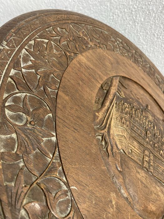 Резбована дървена маса Burma Myanmar храмов релеф 1950