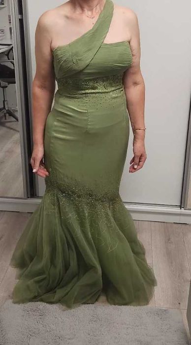 Rochie de seara culoare verde fistic