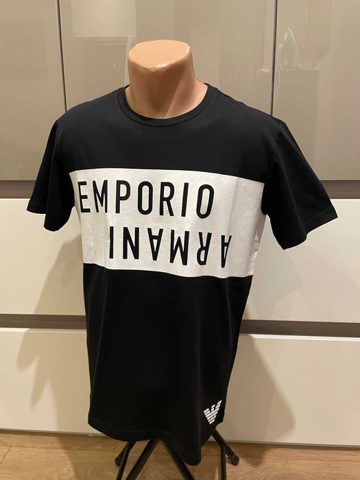EMPORIO ARMANI, Оригинална черна тениска , размери: S,M,L,XL и XXL