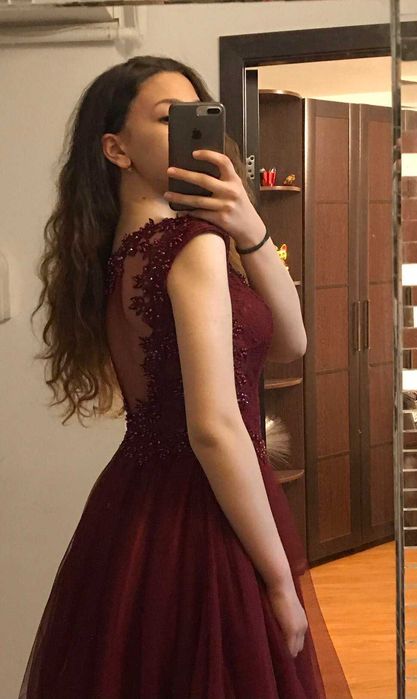 Rochie de seara, grena, superba (Hestia-Elite) marimea36(S)