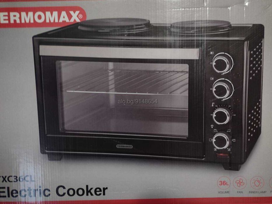 Готварска печка TERMOMAX TXC36CL с котлони нова с 2 г. гаранция