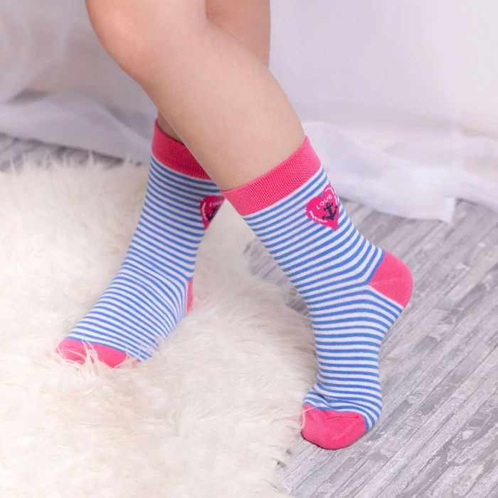 Комплект от 5 чифта комфортни и цветни памучни детски чорапи"