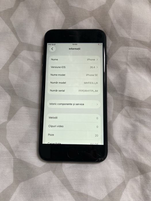 iphon se 2 materie 83%  - Fisurat