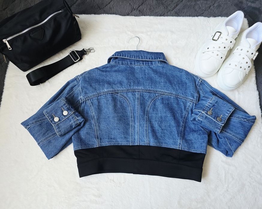 Дамско дънково яке по модел на Mugler