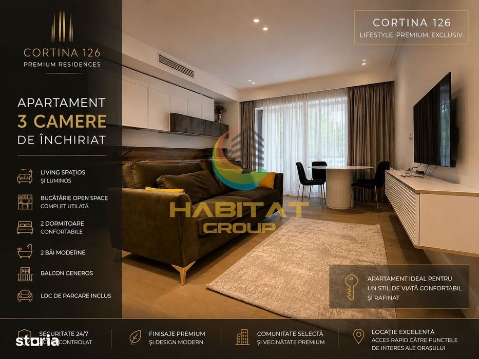 Închiriere Apartament 3 camere - Băneasa | Cortina 126 | Pipera