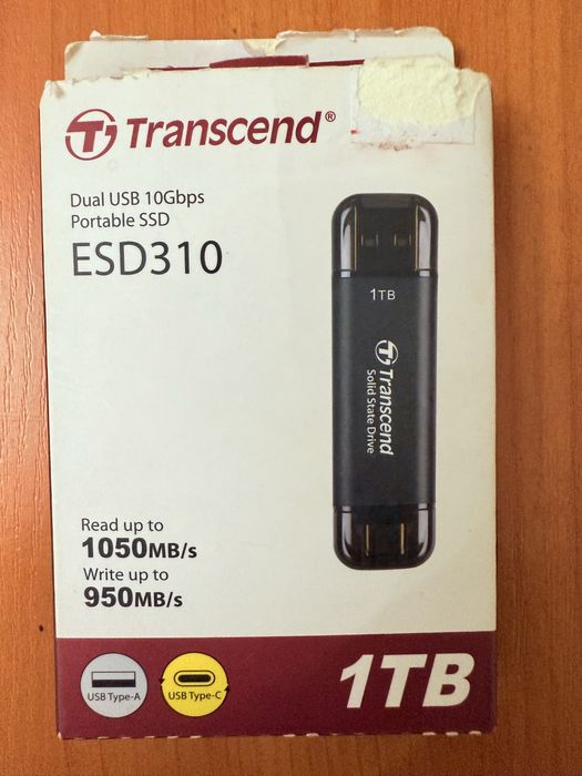 Продаю USB накопитель Transcend 1 Тб, новый.