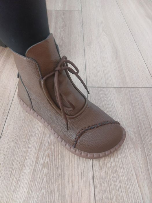 Кафяви удобни обувки от естествена кожа