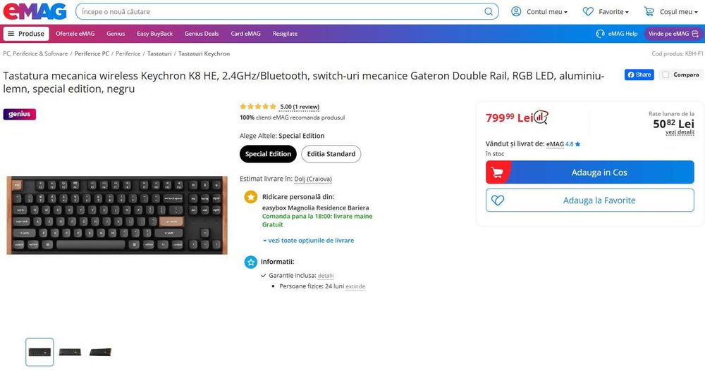 Tastatura Keychron K8 HE Special Edition