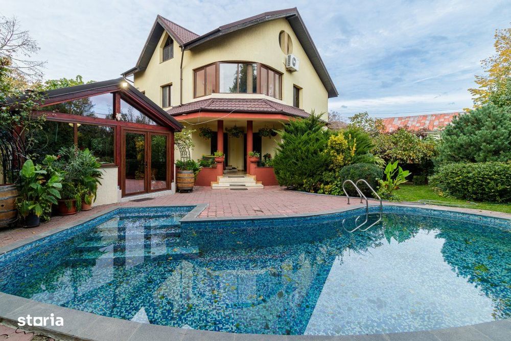 Vila individuala cu piscina,  garaj dublu • teren 766 mp • Popesti