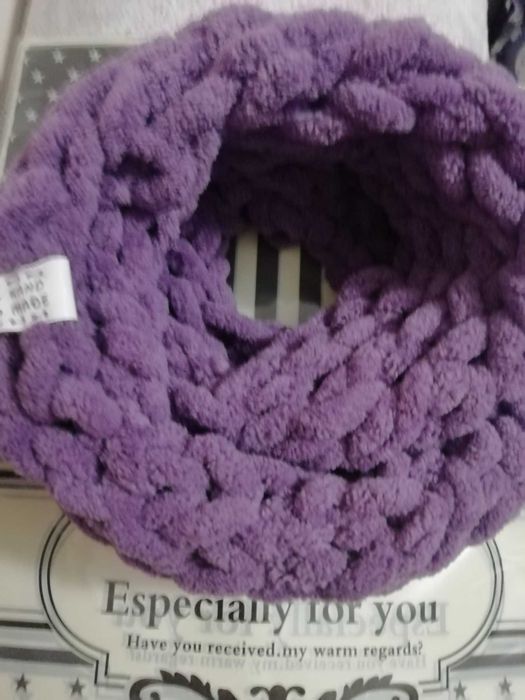 Плетен Шал тип яка, от прежда Ализе Пуфи