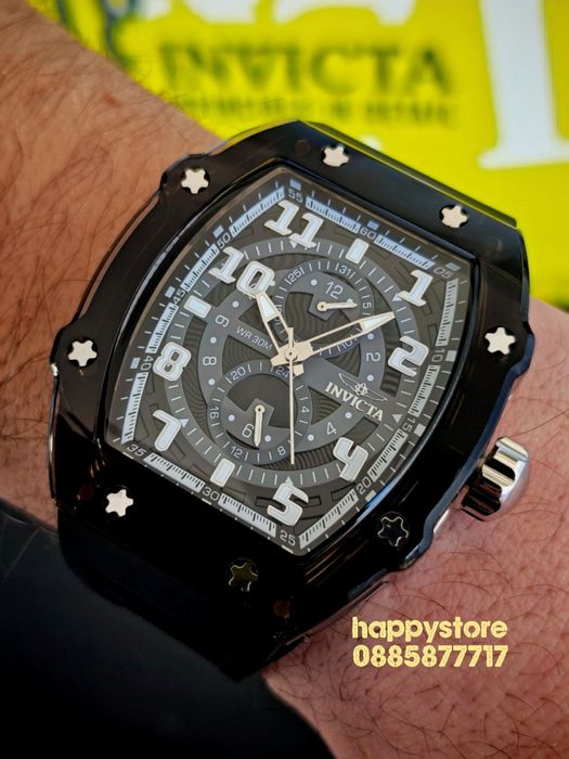 INVICTA Cyclone black/silver 49 mm, Инвикта нов ръчен часовник