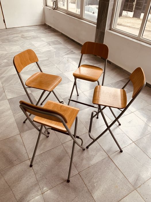 Скандинавски сгъваеми бар столове – 4 броя | Minimalist Nordic Design