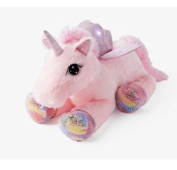 Плюшен еднорог със светещи крила и вълшебен звук!Идеалният подарък!