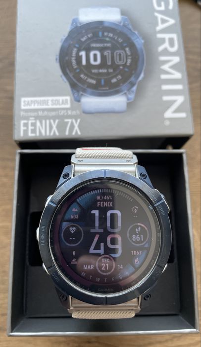 Garmin Fenix 7X  Sapphire  Mineral Blue Titanium Edition
