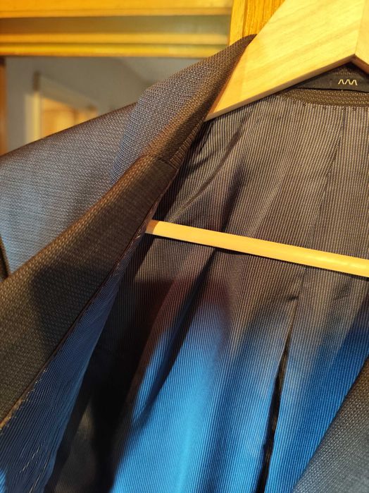 Sacou blazer de lux 42 XL Eduard Dressler lana super 100's gri antraci