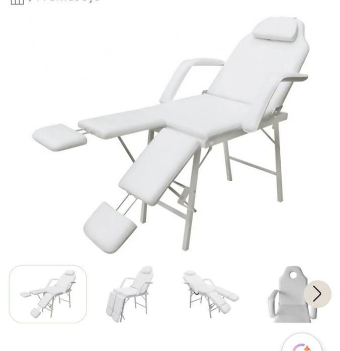 Scaun  cosmetica, pedichiură  alb