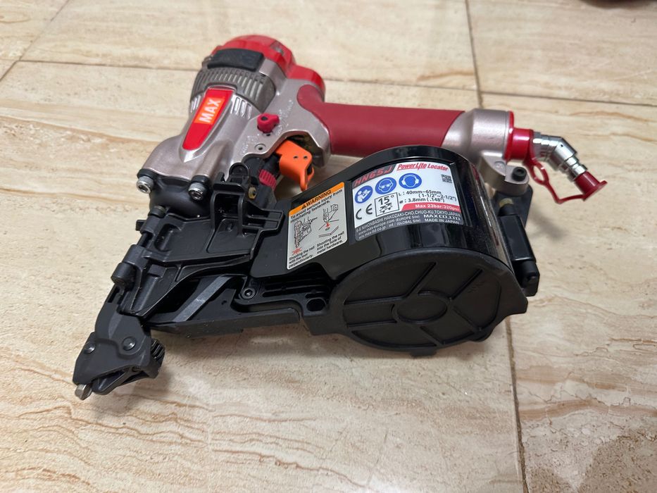 Pistol Pneumatic de Bătut Cuie pentru Conectori Metalici MAX PowerLite HN65J (Înaltă Presiune, 23 Bar)