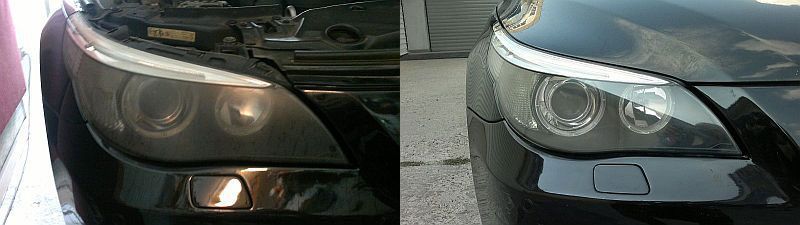 Полиране на фарове страхотен ефект - 33 евро.