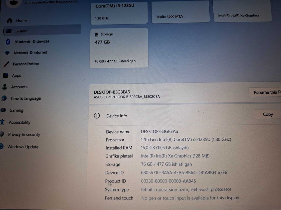 Asus expertbook i5