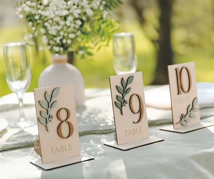 Set de numere de masă pentru nuntă / botez / eveniment (1–20)