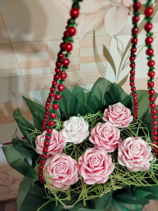 Букет из мыльных роз