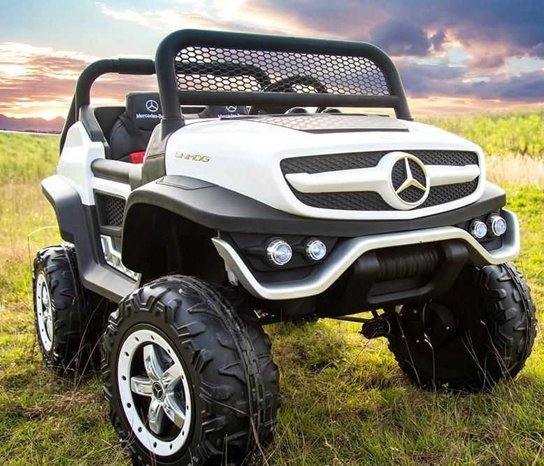 Masinuta electrica Kinderauto Mercedes UNIMOG STANDARD 12V #Alb