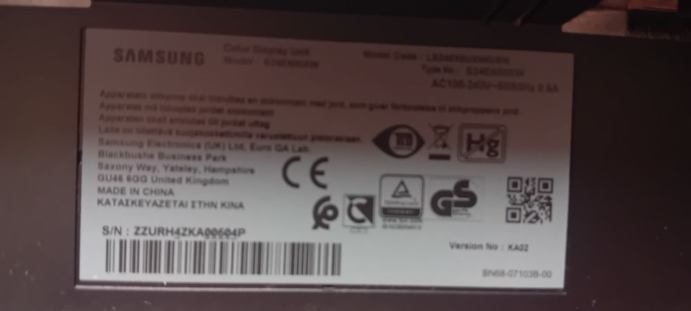 Vand monitor Samsung
