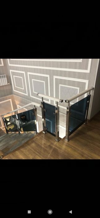 Перила стеклянные нержавейка усталари